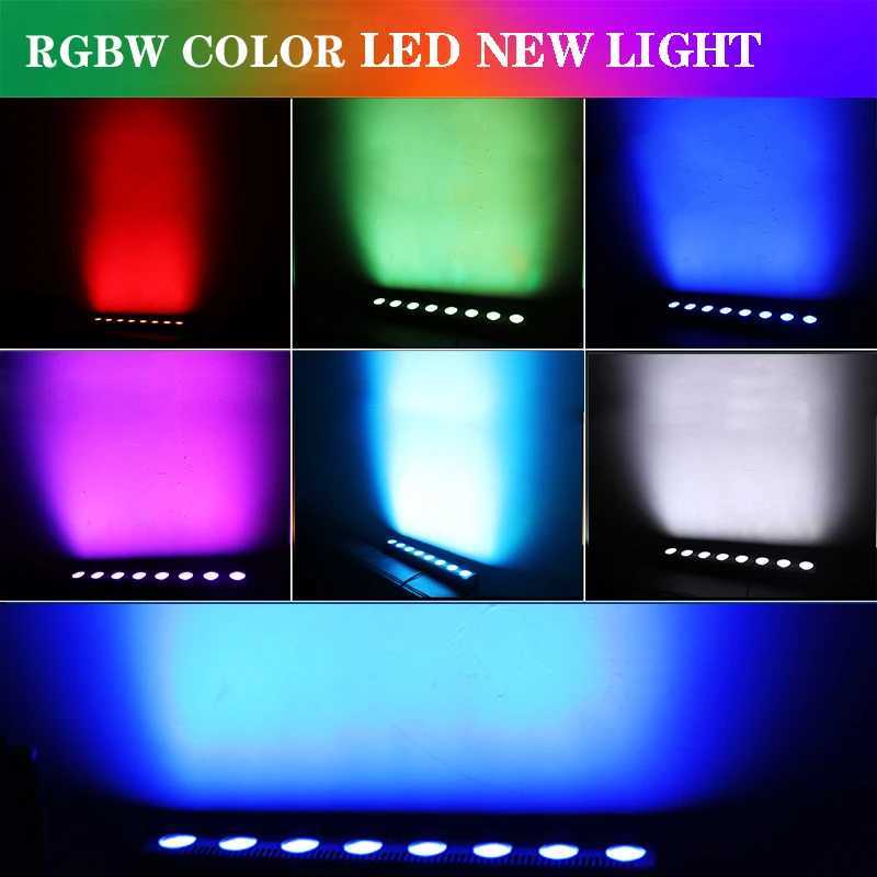 8 LED RGBW 4IN1 DMX Wall Wash Lamp DJ Disco Party Par Stage Light Effect for Dance Bar Holiday Wedding Xmas Halloween DecorateXJ250527