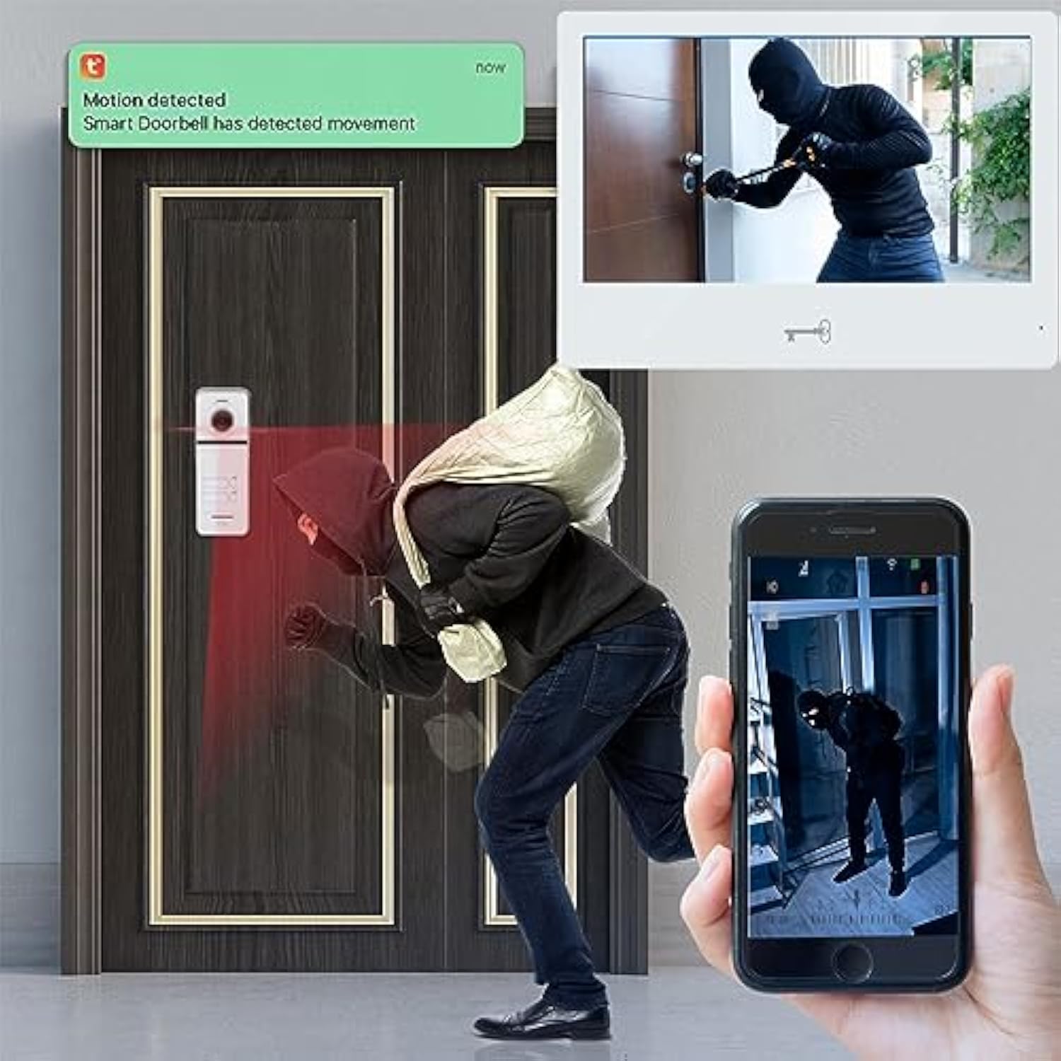 anjielo smart wireless wifi video doorbell intercom system high definition 1080p cameras with touch screen monitors for apartments