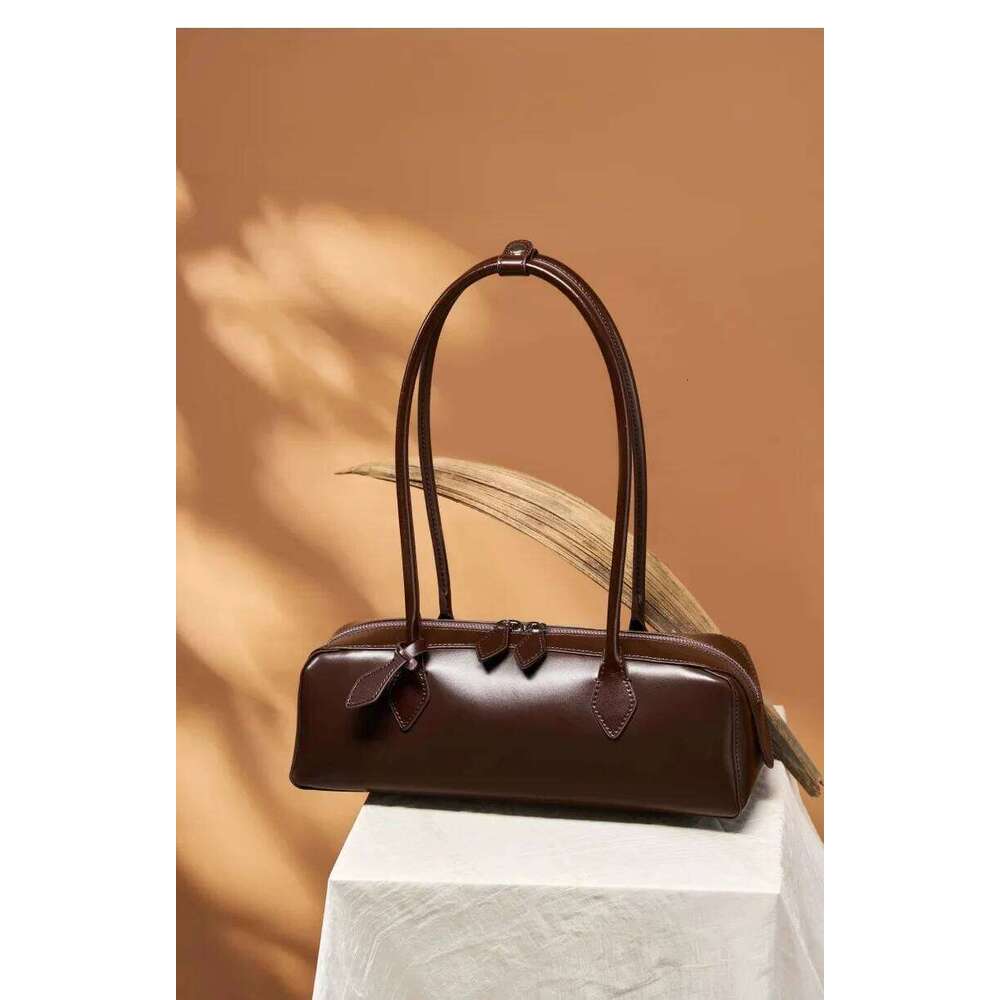 Free Shopping Annmouler New Genuine Leather Women's Shoulder Bag Cowhide Ladies Handbag Baguette Bag Female Commuter Shopping Underarm