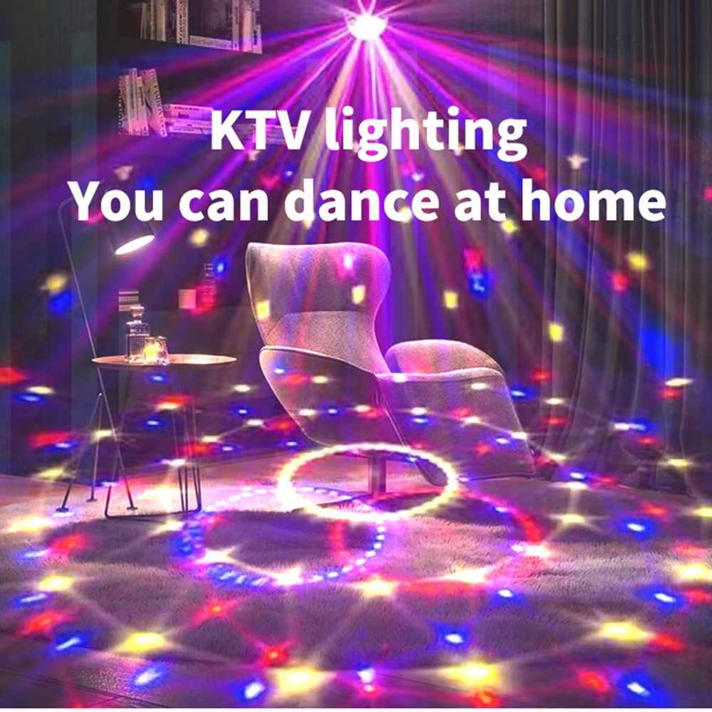 USB Charging Bluetooth Music Light Disco Rotating Stage Light LED RGB Disco Ball Light Party Wedding Atmosphere Light Christmas XJ250527