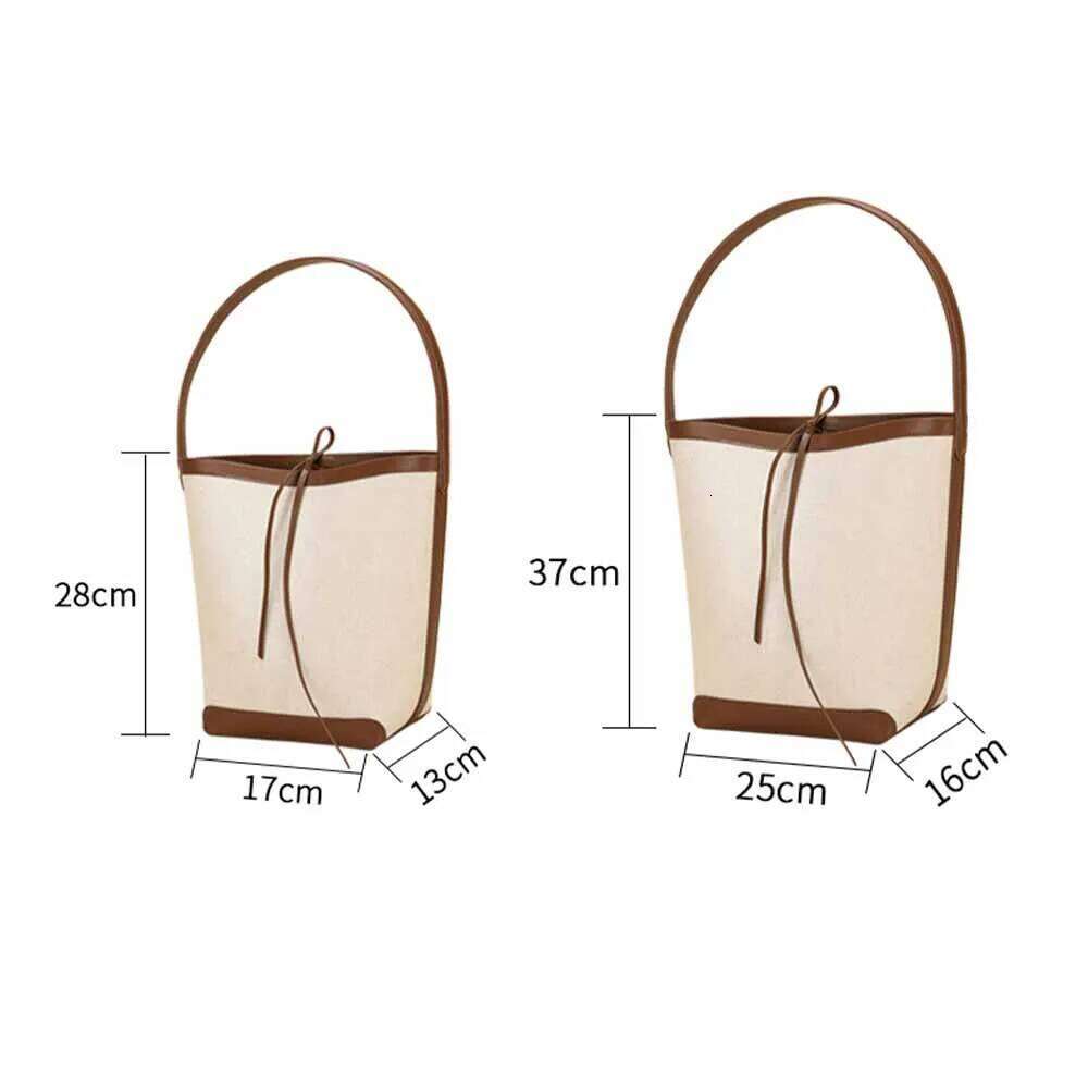 MS New 2023 Women Handbag Designer Bags Canvas Large Capacity Bucket Bag Fashion American Style Leather Casual Tote Lady