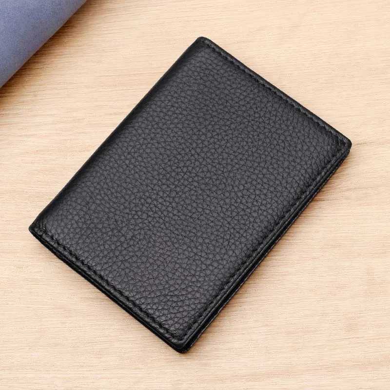 Bifold Business Card Holder Wallet ID Windows Documents Card Wallet for Men RFID Blocking Z250527