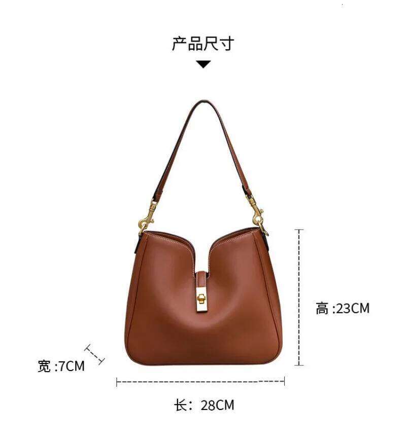 Leather Tote Bag for Women 2025 New Commuting Armpit Handbag Cowhide Crossbody Bag, Women's Shoulder Package