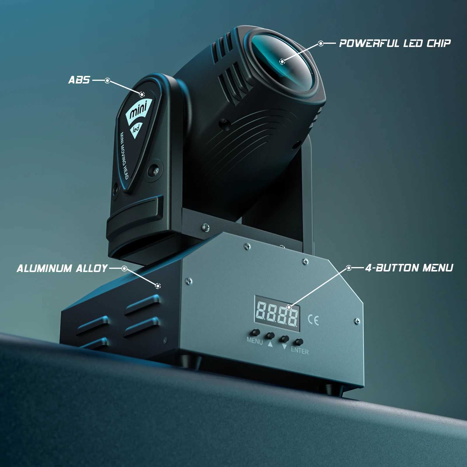 Fieryzeal 10W RGBW Mini LED Beam Moving Head Light 4IN1 LED Stage Light DMX512 Spotlight for Wedding Party Club Disco DJ Light XJ250527