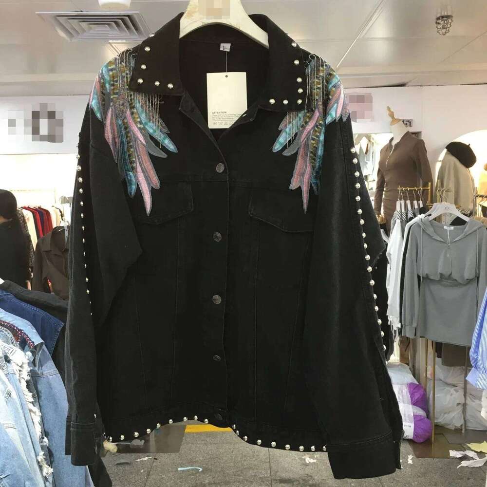 Women's Trendy Denim Jacket 2020 Spring Autumn Collection Loose-Fit Slimming Fringed Long Sleeve Top European Style Embroidery