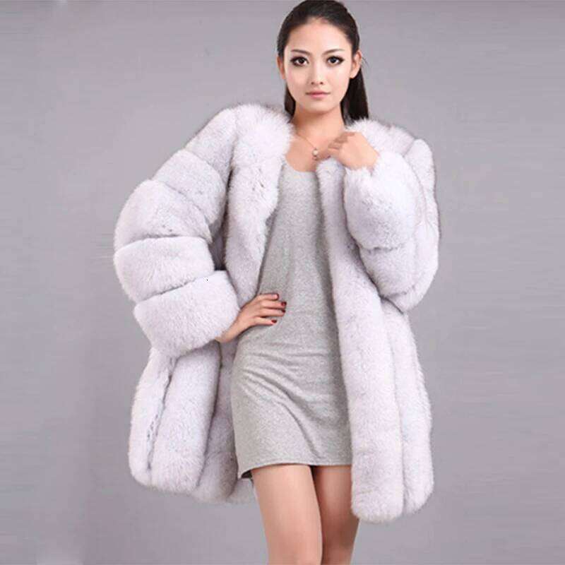 HJQJLJLS 2022 New Fashion Women Long Faux Female Fuzzy Coat Winter Thick Warm Fluffy Artificial Fur Jacket