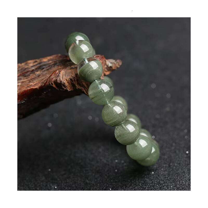 Semi-Craft Set Crystal Accent Green Phantom Quartz Gourd Bracelet