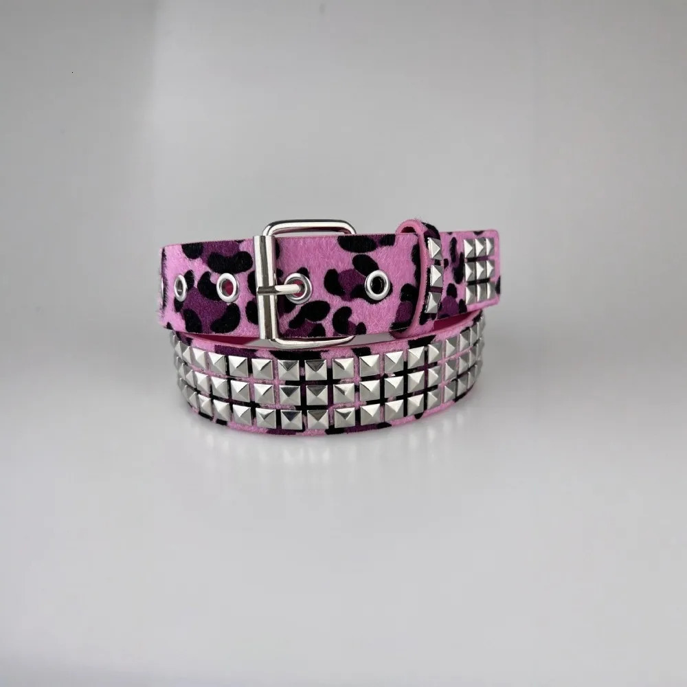 Ladies Square Bead Rivet Pyramid Inlaid Belt Ladies Punk Hip Hop Belt Ladies Fashion Trend Versatile Belt LR1943 250520