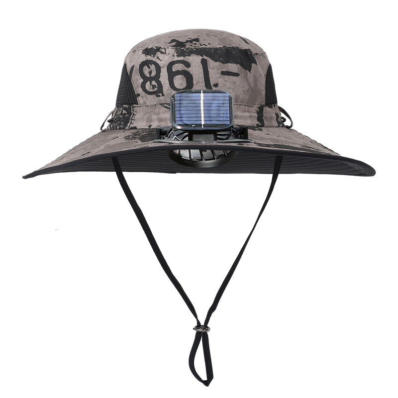 Designer's Sun Hatsolar Powered Fan Hat High Wind Power Charging Men's Summer Outdoor Sunshade Sun Protection Hiking Fishing Hat