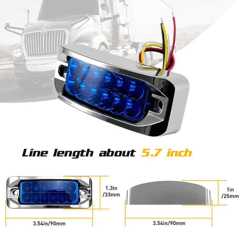 Modified light truck side light voltage is 12-24V material conforms to CE standard waterproof grade IP65