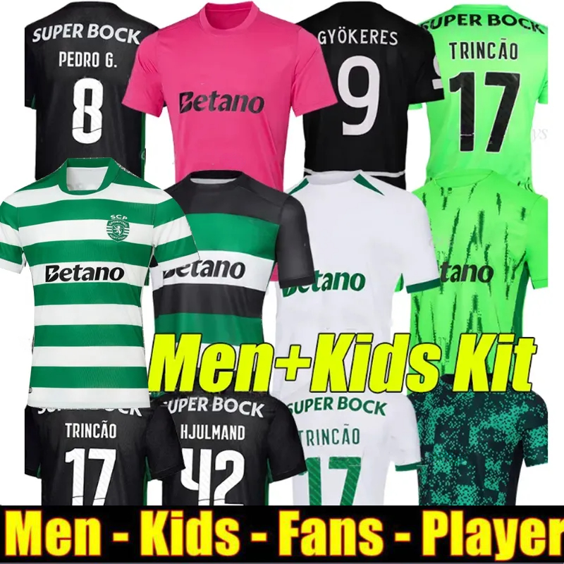25 26 Lisbons Sporting CP 24 25 3rd soccer jerseys Pink October Lisboa CR7 COATES J.Palhinha PEDRO G. MORITA SARABIA football shirts Men Kids Kit HJULMAND GYOKERES