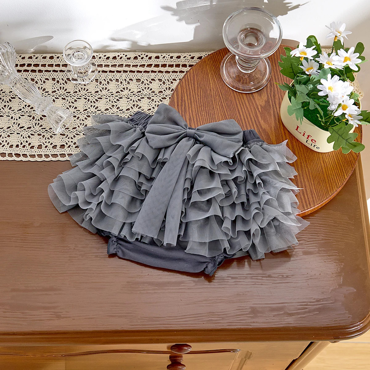 Summer girls shorts tulle bow baby triangle 250527