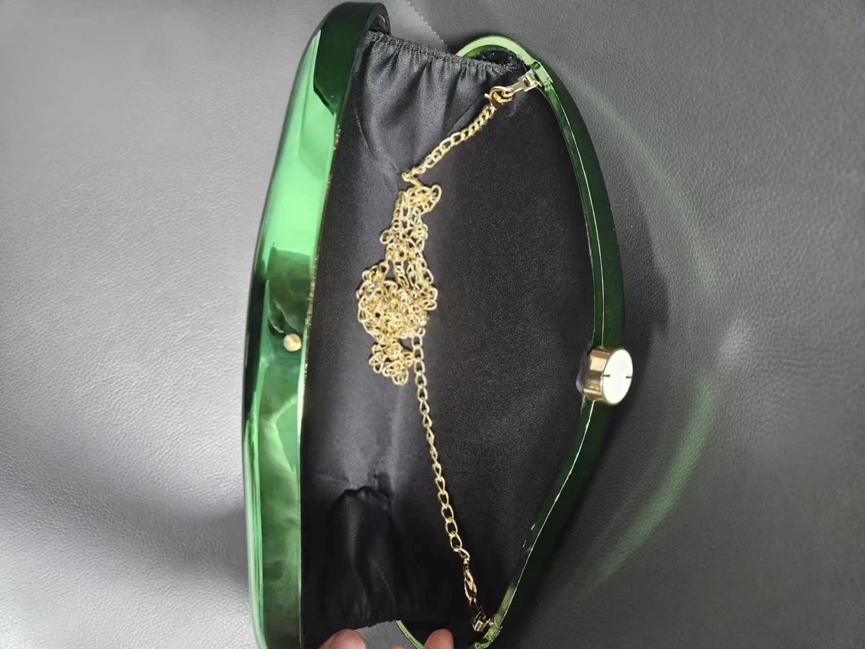 2024 Yeni Son Green/Black/Skyblue/Gold Akrilik Clutch anta Parti antas Akam Gnlk Kullanm in W250527