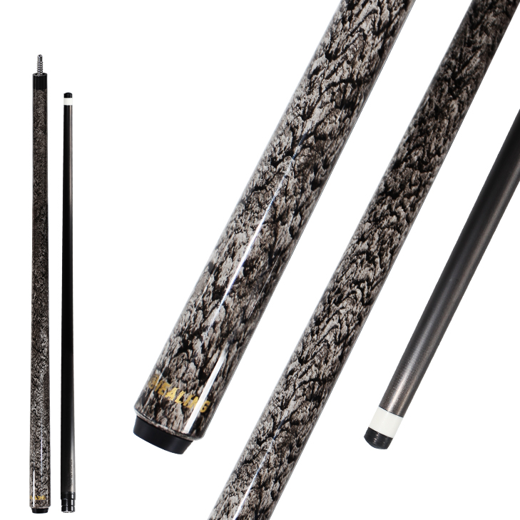 OKHEALING 12mm Tip Diameter Pool Cue Gray Quicksand 1/2 Split Play Cue Carbon Fiber Billiard Cue Radial Pin Joint Pool Cue Stick