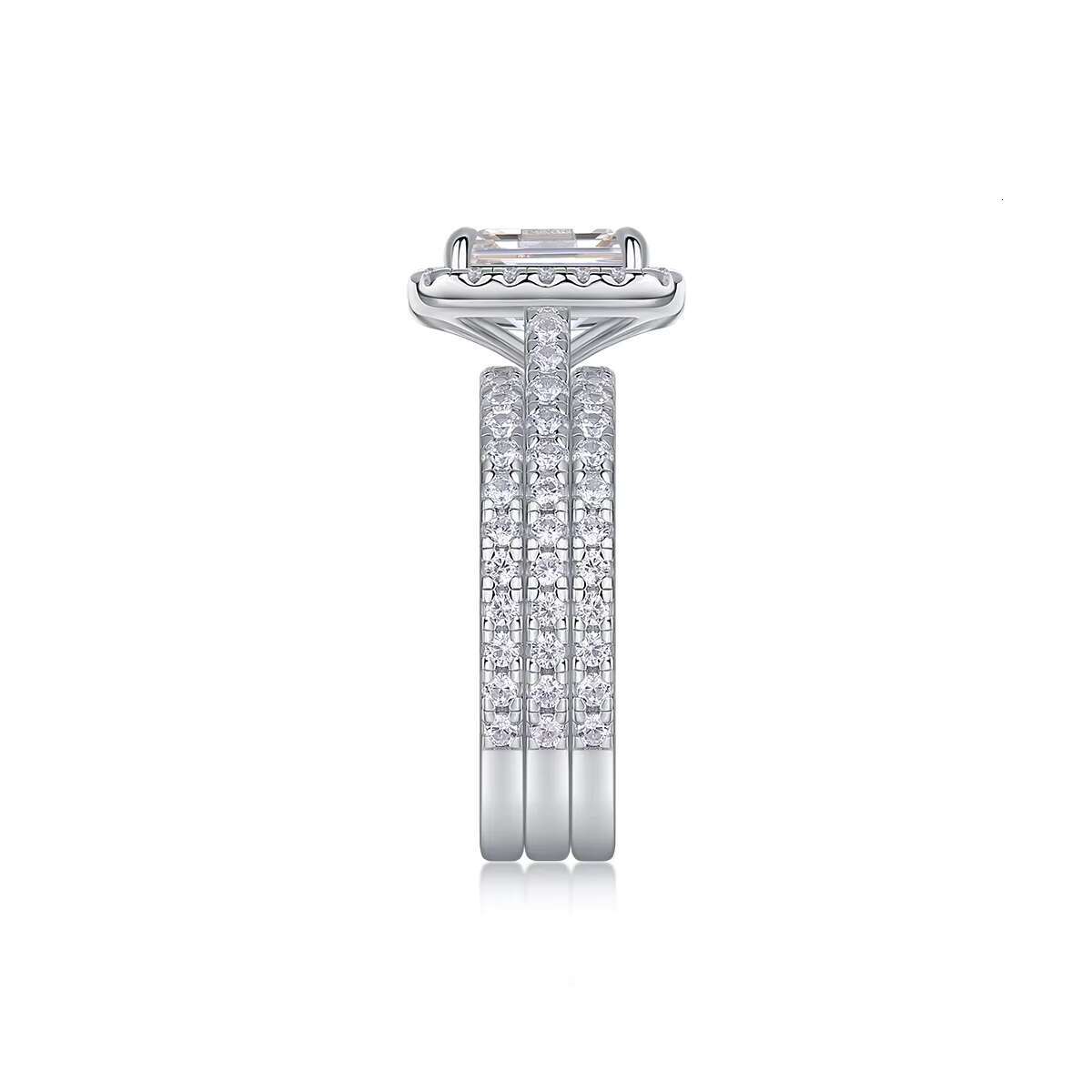 Wholesale Price 925 Sterling Silver Moissanites Ring Trendy Women Moissanite Hip Hop Diamond Rings