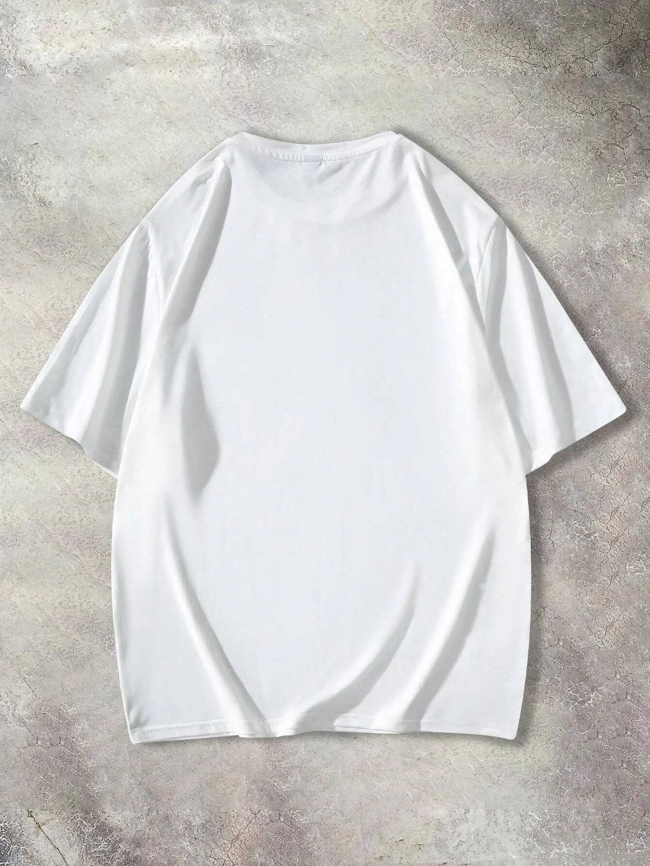 Mens 100% pure cotton summer loose size BE KIND letter cartoon print casual comfortable round neck short sleeve T-shirt top Z250527