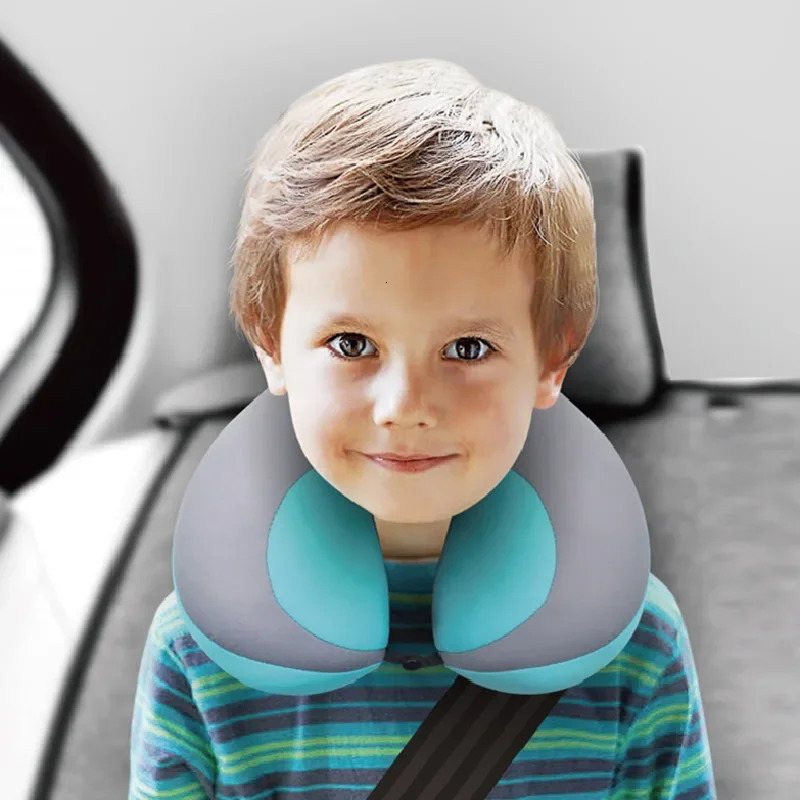 U Shape Kids Pillow Universal for Children Car Seat Fixing Pad Travel Sleeping Cushion Neck Head Protection Soft Pillows 250527