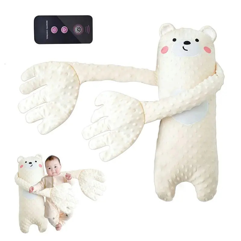 65cm Remote Control Electric Baby Sleep Toy Cartoon Bear Shaped Plush Soothing Dolls Automatic Tapping Comfort Pillow for Infant 250527