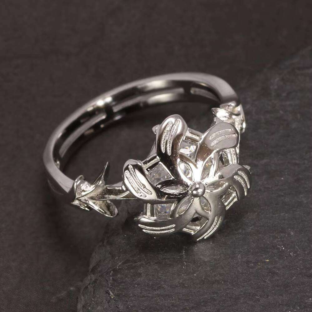 Genuine Sterling Sier Ladies the Galadriel Nenya Zircon Ennagement Wedding Band Ring