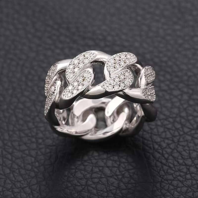 Top Icy Moissanite Ring Hip Hop Trendy Fashion Moissanite Products Pass Diamond Tester Shiny Jewelry Men