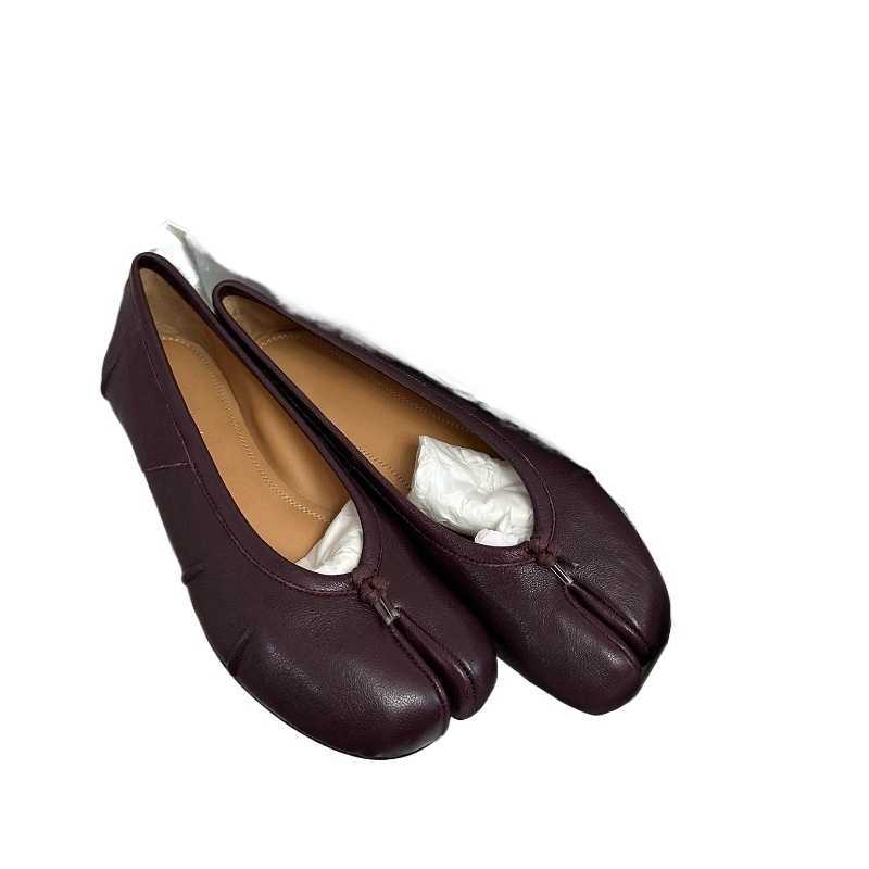 M6 pleated ballet shoes tabi split toe single shoe pigs hoof shoes one foot shallow mouth niche style