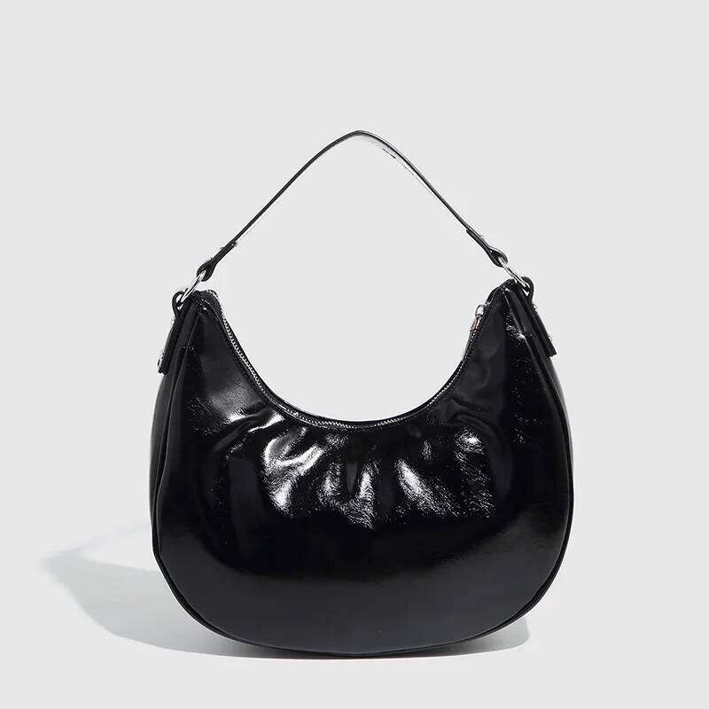 Women's Bags Designer Y2k Retro Eyelet Saddle Maillard Pleated Rivet Armpit Top Quality Fashionable Cool Leather Shoulder Bag