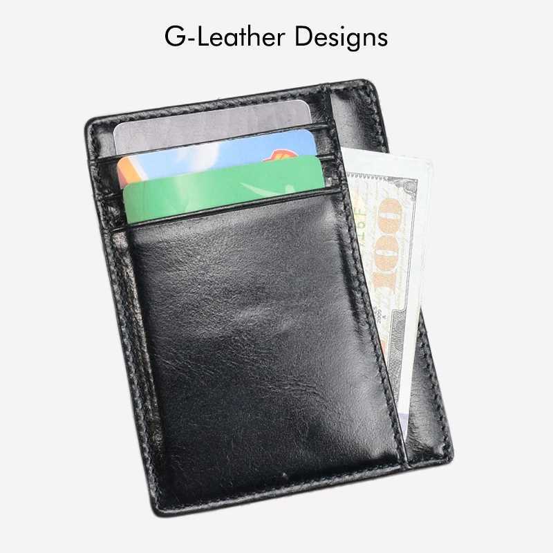 Vintage Genuine Leather Card Holder Oil Waxy Leather Wallet Cases Unisex Slim Card Bag Z250527