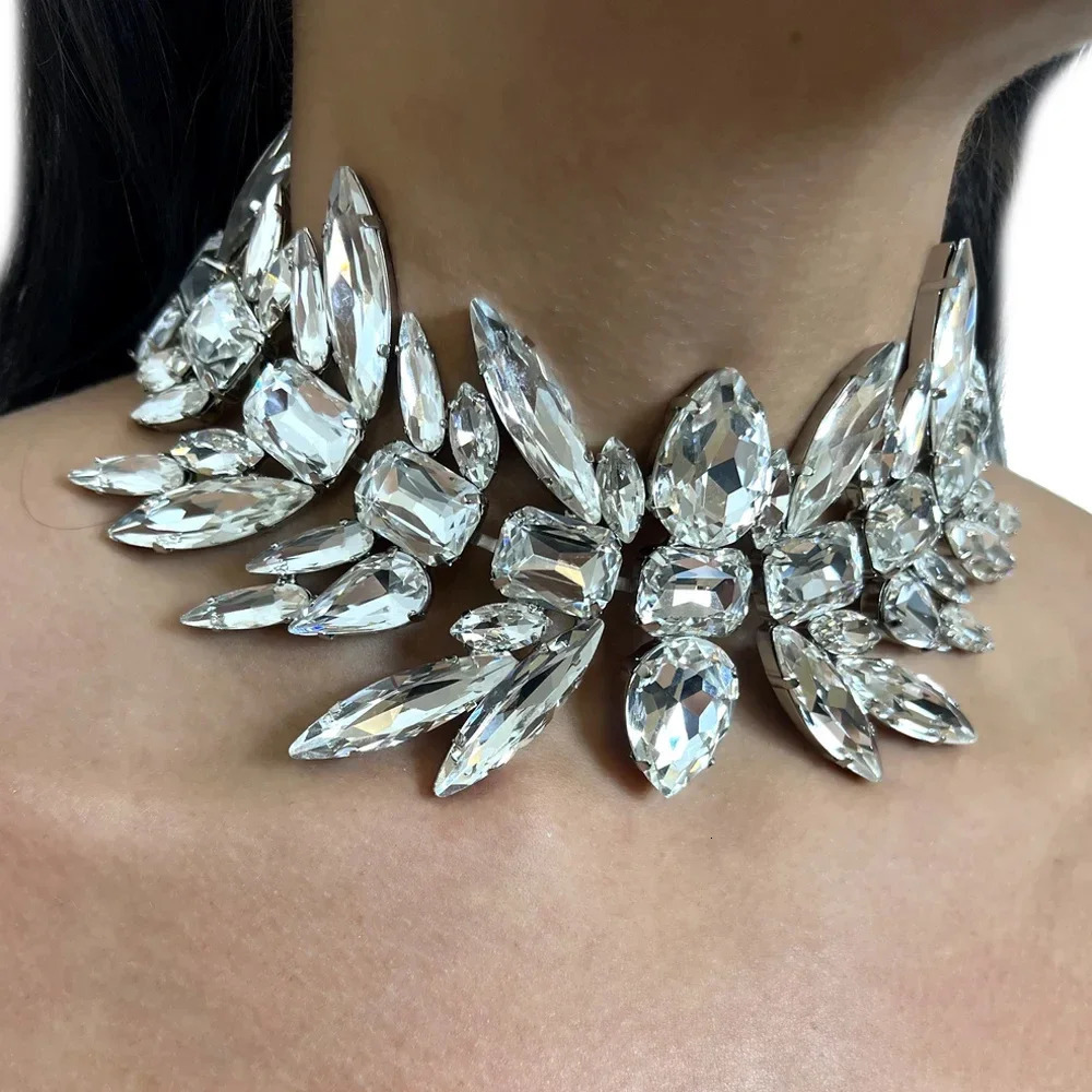 Stonefans Vintage Statement Geometric Choker Necklace Crystal Collar Fashion Statement Accessories for Women Jewelry 2024 Decor 250519
