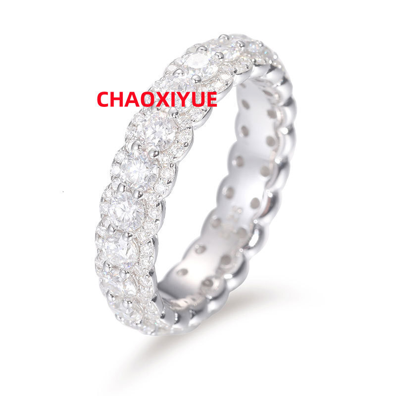 Europe the United States New S925 Sterling Silver Moissanite Ring 6-12 Ring Accessories in Stock for Hip Hop Rock Candy Styles