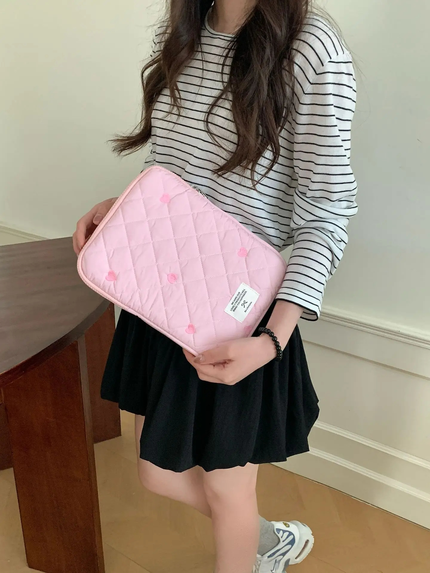 Cute Print Love Embroidery Laptop Bag 11 13.3 14 15 15.6 16 Inch Computer Bag Protection Case Laptop Sleeve Computer Case Bag 250526
