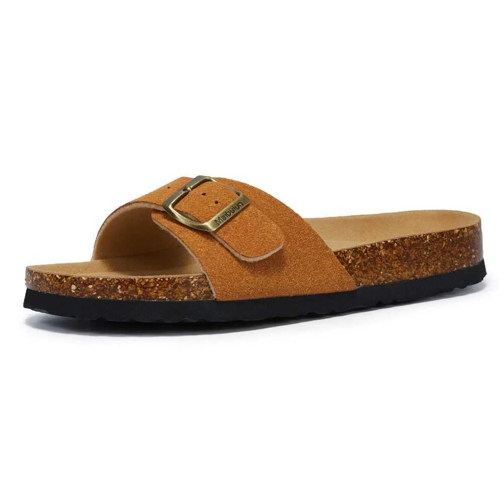 11 Color Womens Cork Slippers Flat Bottomed Anti Slip Frosted Leather Sandals Mens Womens Summer Outdoor Beach SlippersXJ250527