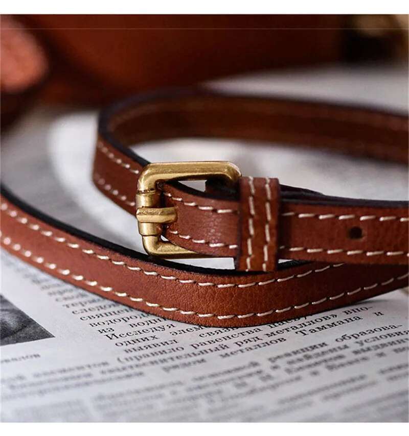 Casual simple high-quality genuine leather women's small crossbody weekend outdoor soft natural real cowhide shoulder bag