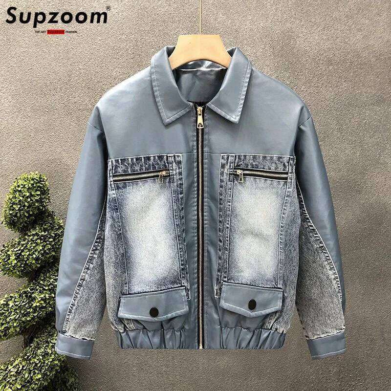 Supzoom New Arrival Design Top Fashion Casual Male Popular Clothes Coat Handsome Patchwork Denim Winter Jacket Men