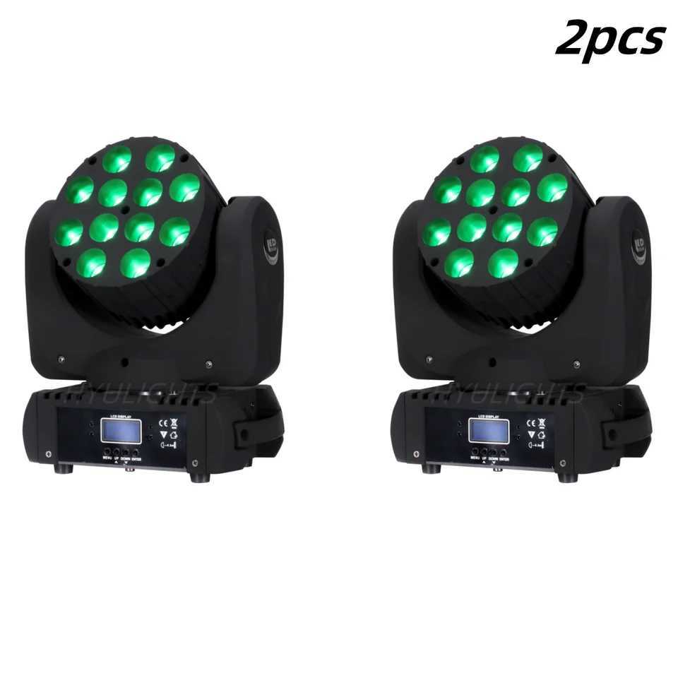 LED Beam Wash Moving Head Lights 12x12W RGBW 16.7 Million Colors 9/16 DMX Channels Disco Parties Show DJ Strobe Stage Lights XJ250527