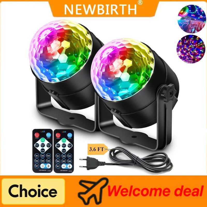 1-4Pack Alternating Flashing Light Stage Lamp with Remote Control EU Disco Ball Lamps for Home Room Parties Birthday Wedding Bar XJ250527