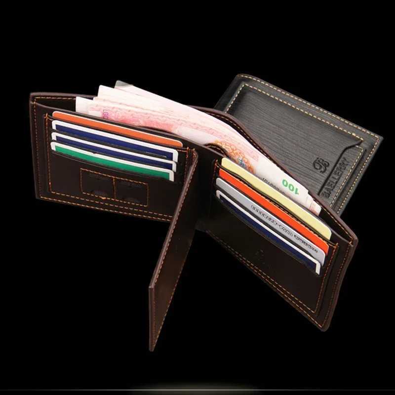 New fashion Short Leather Wallet Men Holders Purse Vintage Male Clutch Trifold Man Money Bag Clip Wallet W030 Z250527