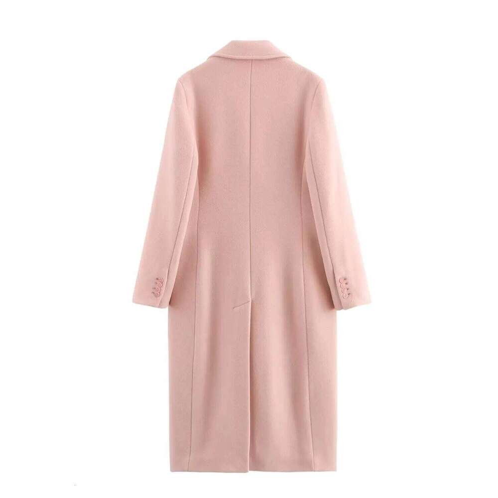 European And American Style Spring New Temperament Versatile Lapel Double-Breasted Long Coat Jacket