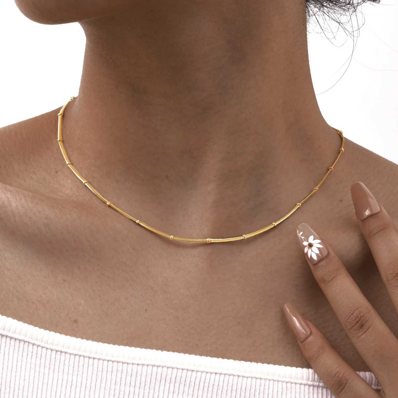 Stainless Steel Snake Ball Bead Chain Bracelet for Women 18k Gold Plated Thin Link Layered Hand Wristband Jewelry W250526