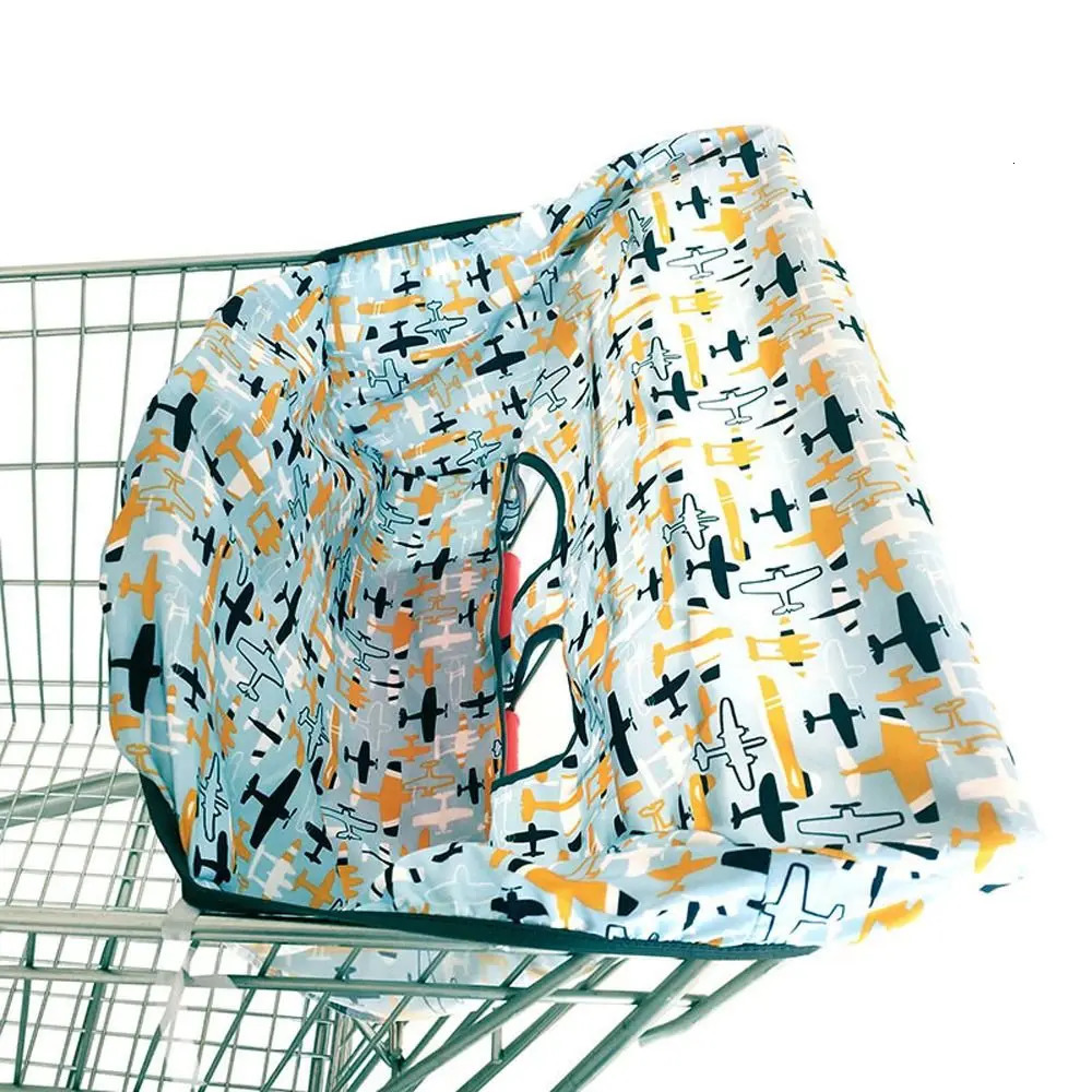Activity Supplies Rocket Plane Wave Pattern Antidirty Baby Trolley Cover Shopping Cart Kids Cushion Mat Highchair 250527