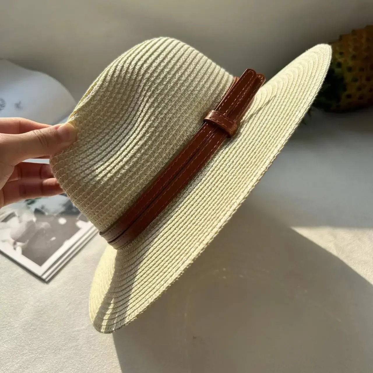 Big Head 60CM Panaman Straw Hat with Foldable Straw Woven Hat Plus Size Men Jazz Women Sun Protection Sun Shading Hat Hair cover 250526