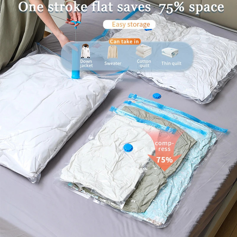 Vacuum Storage Bags for Storing Clothes Organizer Vacuum Seal Bag Space Saving Bags for Pillow Blanket Travel Vacuum Bag Package 250526