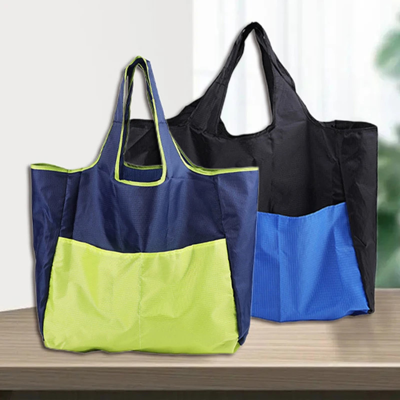 Large Foldable Shopping Bag Reusable Eco Bag Fruit Picnic Bag Grocery Package Beach Toy Storage Bags Woman Tote Shoulder Pouch 250526