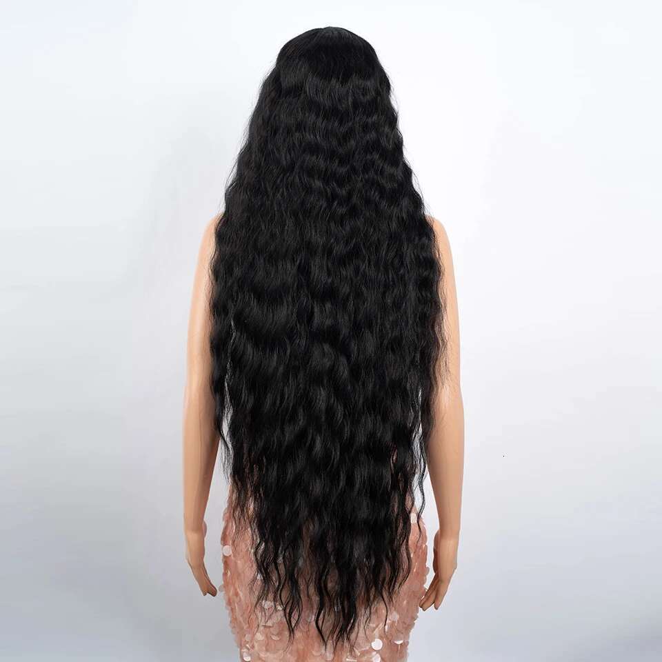 Synthetic Front For Black Women 40 Inch Long Curly Lace Wigs Ombre Blonde Highlight White Cosplay Wig