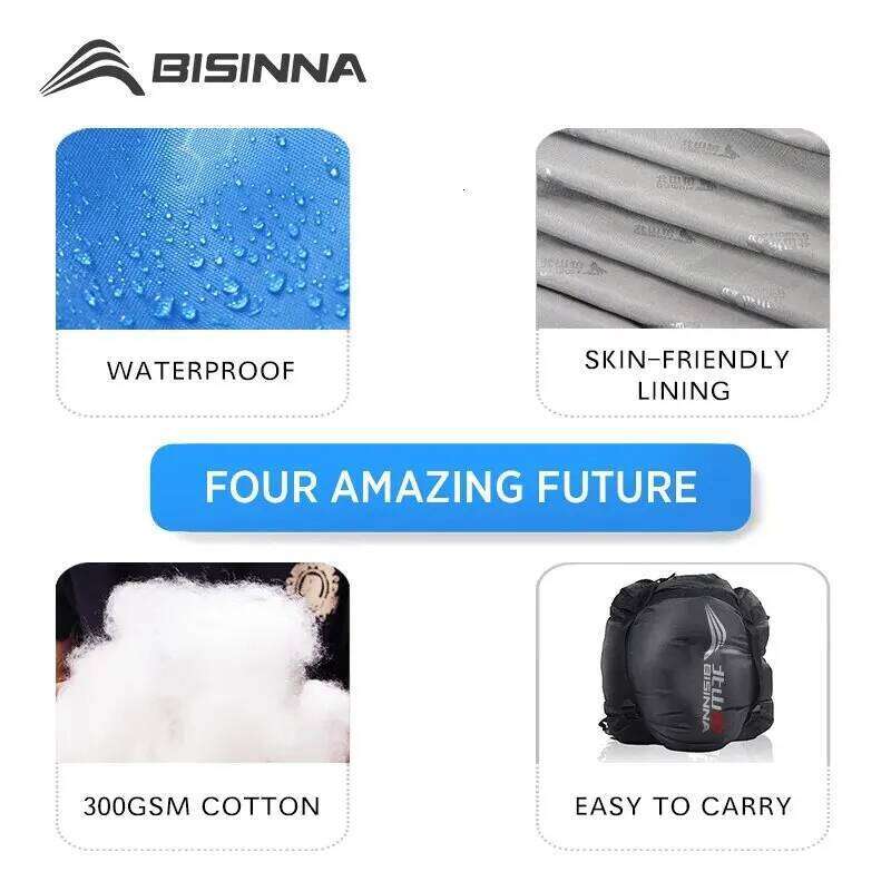 BISINNA Camping Bag Ultralight Waterproof Winter Warm Envelope Backpacking Sleeping Bags for Outdoor Traveling Hiking