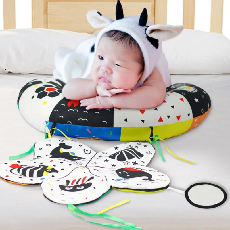 Baby Black And White Tummy Time Pillow Toy born Head Up Training High Contrast DoubleSided Sensory Lying 250527
