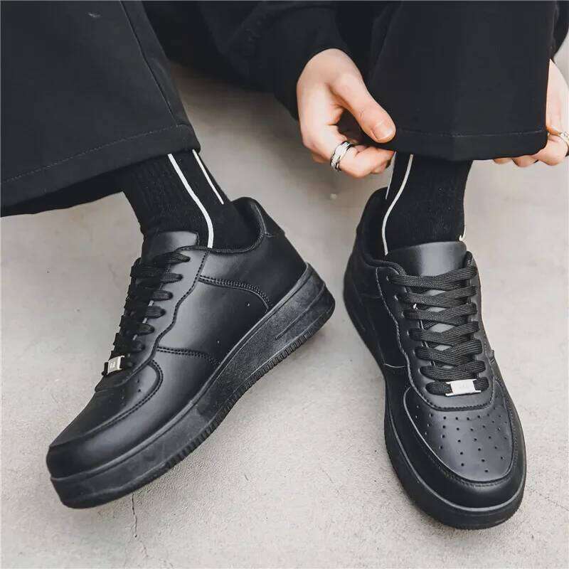 Autumn Sneakers Black Breathable Sport Trendy Kitchen Casual Rubber Outsole Winter Season Men's Shoes
