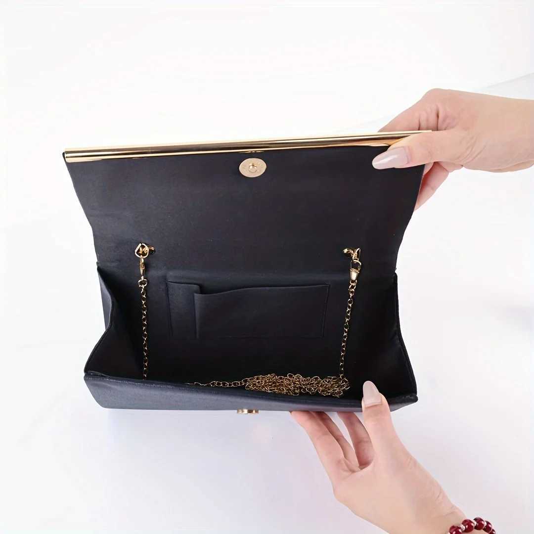 Womens Evening Bag Solid Color Flap Wedding Bag Dress Bag Elegant and Fashionable Chain Bag W250527