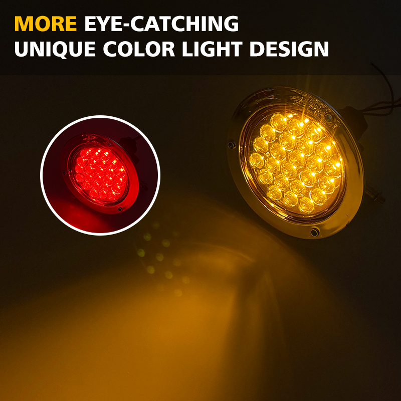 Modified light 4 inch tail light truck tail light LED truck tail light universal in a variety of cars with waterproof socket voltage is 12-24V