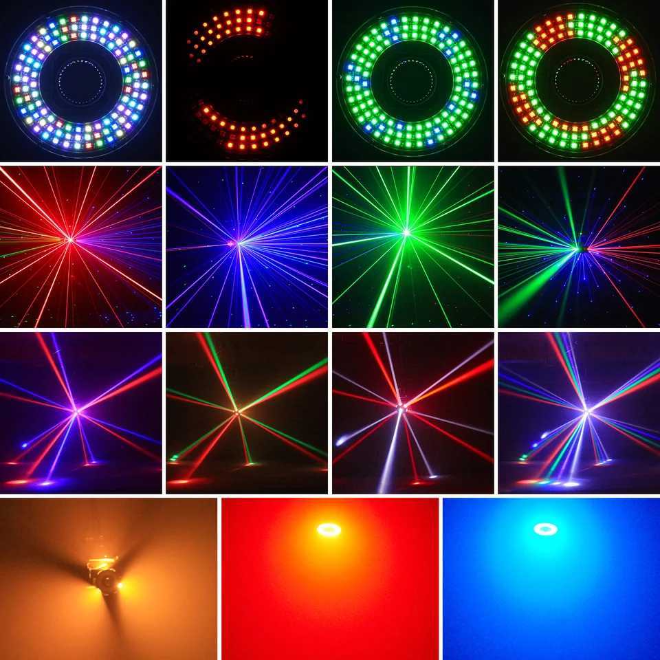 160W LED Moving Head Light Beam RGBW 360Rotation Stage Effect Lighting Projector DMX512 Sound Control for Disco Party Concert XJ250527