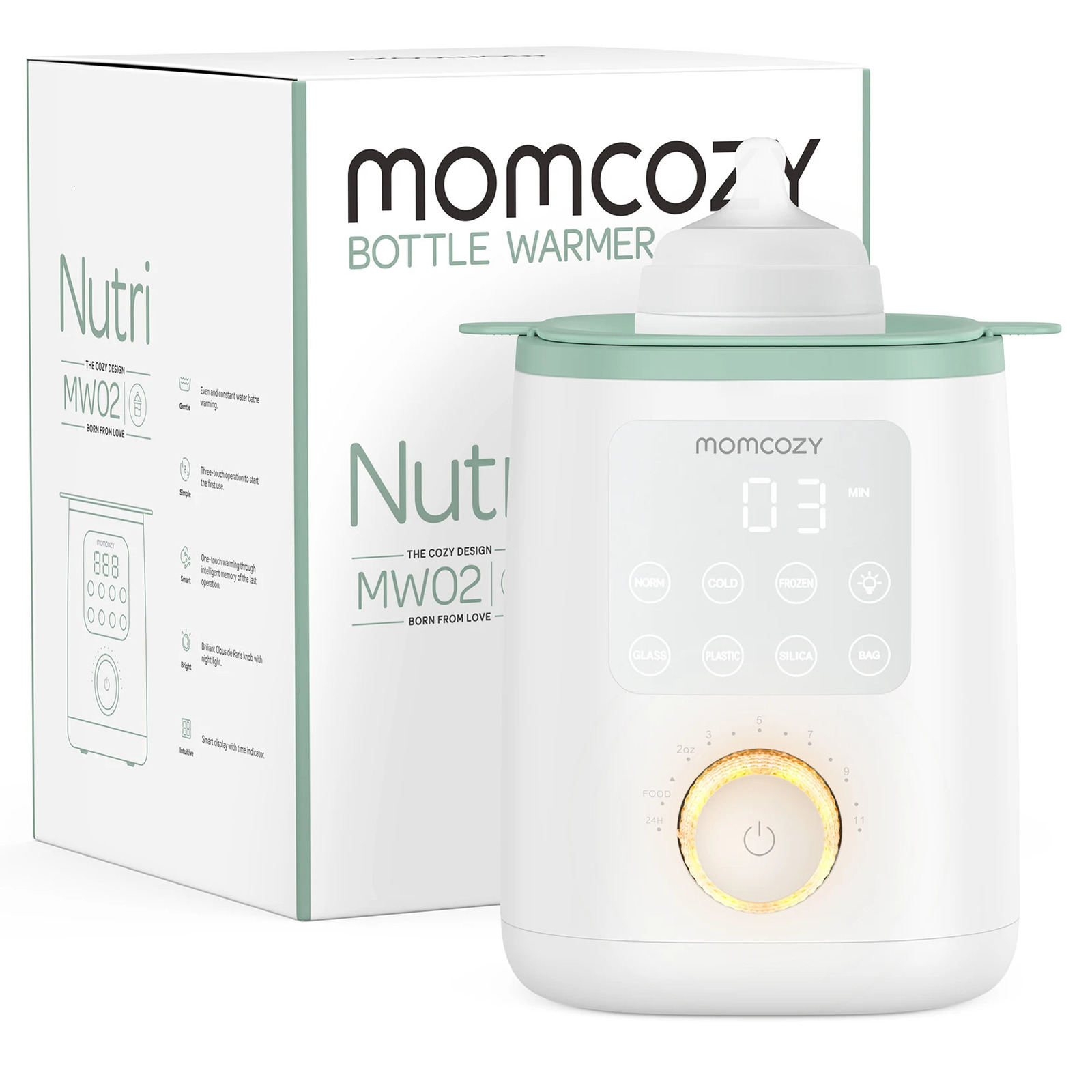 Momcozy 9 in 1 Bottle Warmer with Night Light Accurate Temperature Control Retains Nutrients Breast Milk for All Bottles 250527